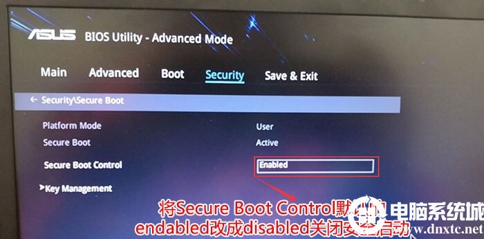 华硕笔记本关闭secure boot
